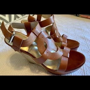 Guess Wedge Heels Tan Leather Espadrille
